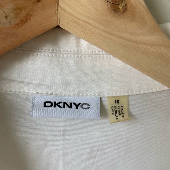 DKNYC white short-sleeved button-down blouse (size 10) - Picture 3 of 5